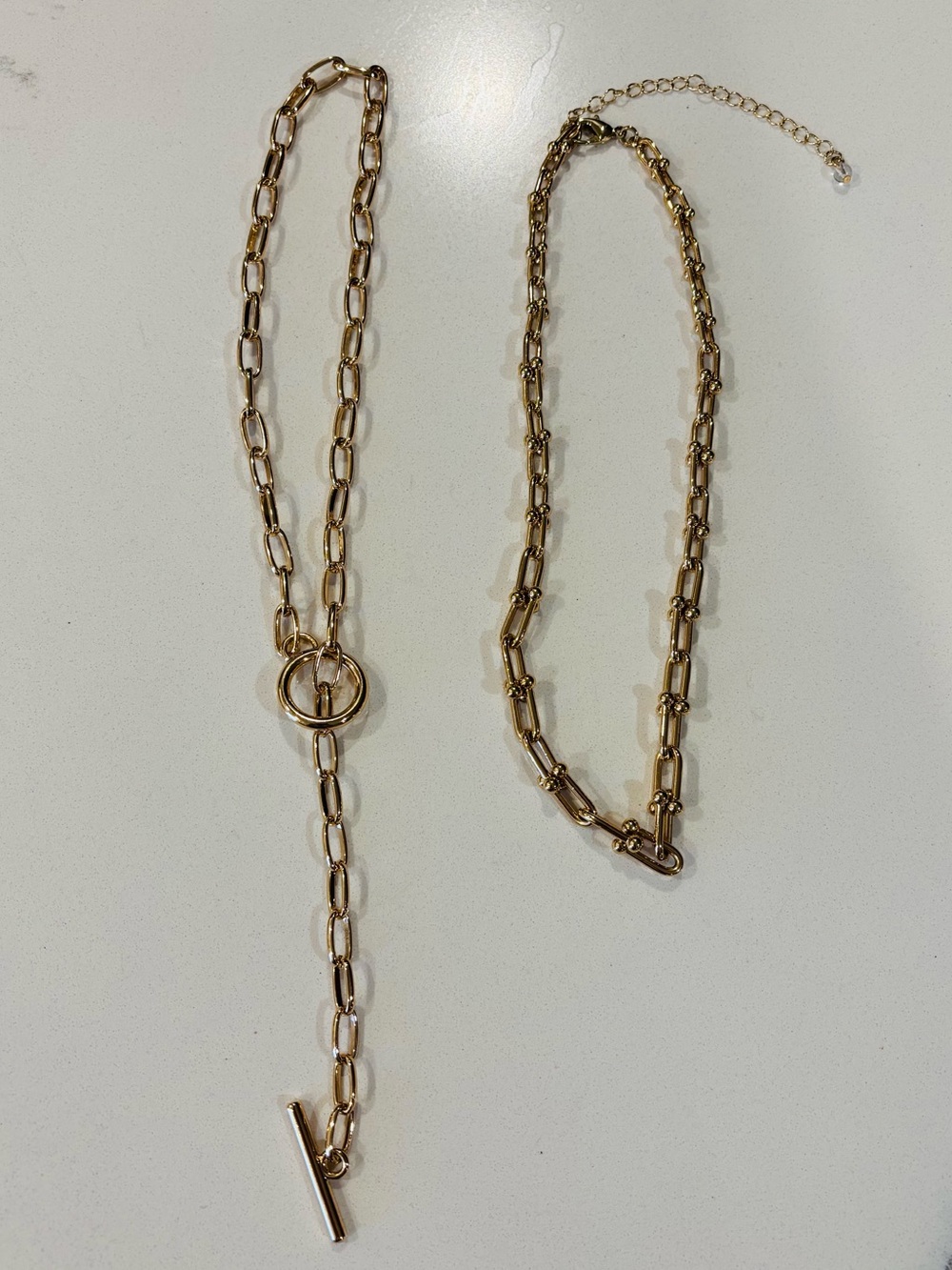 Gold Tone Toggle and Chain Necklace Lot